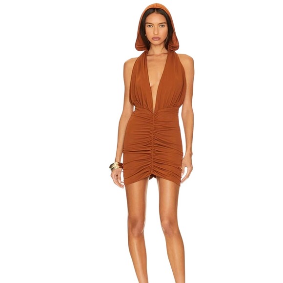 strapless open back dress Orange Plunge Neck Ruched Bodycon Dress | Ruched Dresses